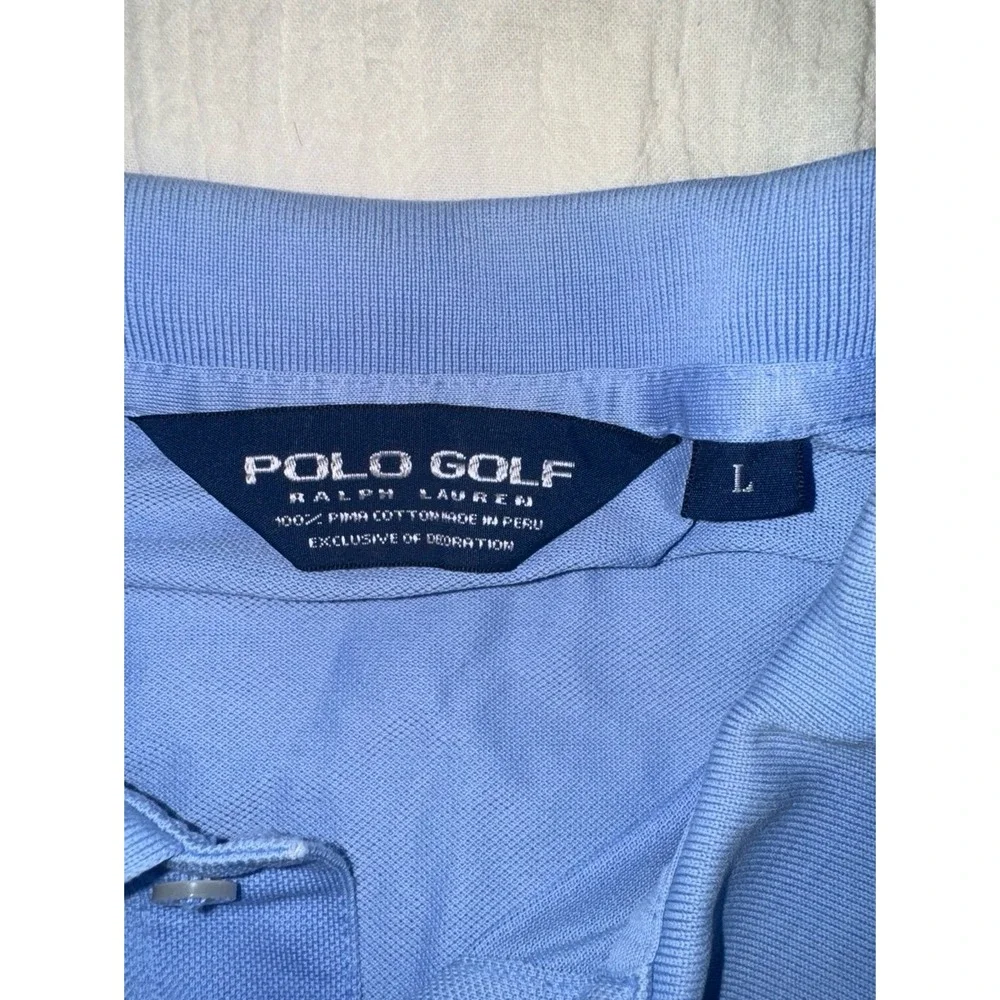 Ralph Lauren golf polo shirt blue with navy club‎ pony embroidered men's large